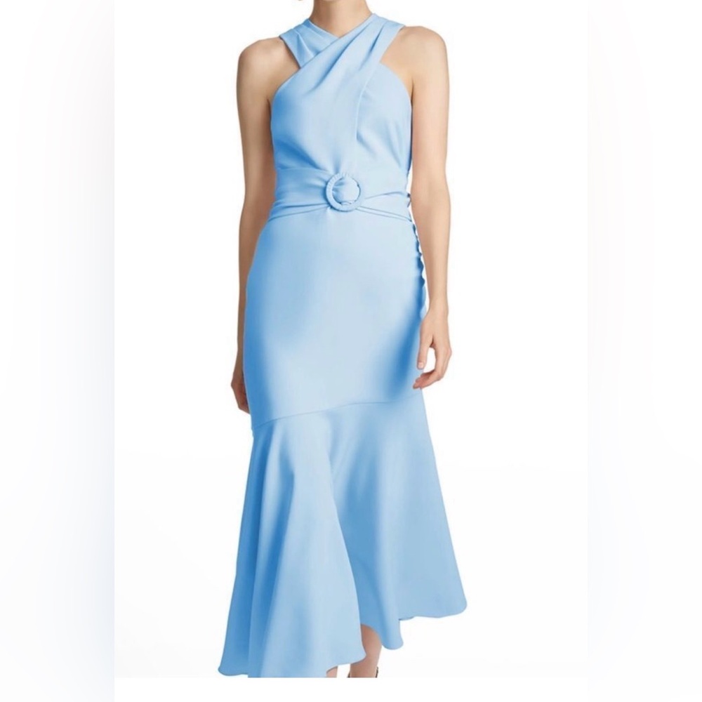Sachin and Babi Naomi Dress NWT - Elegant Light Blue Belted Mermaid Dress